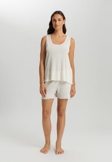 Serena Cotton And Linen Short Pajama Set | Misty White 74793-2123